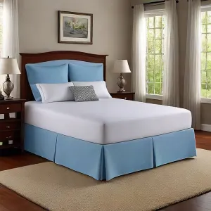 25" Inches Drop Bed Skirt Solid Sky Blue Egyptian Cotton - All Sizes