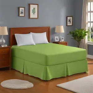 9 Inch Drop Bed Skirt Sage Solid Egyptian Cotton 1000TC