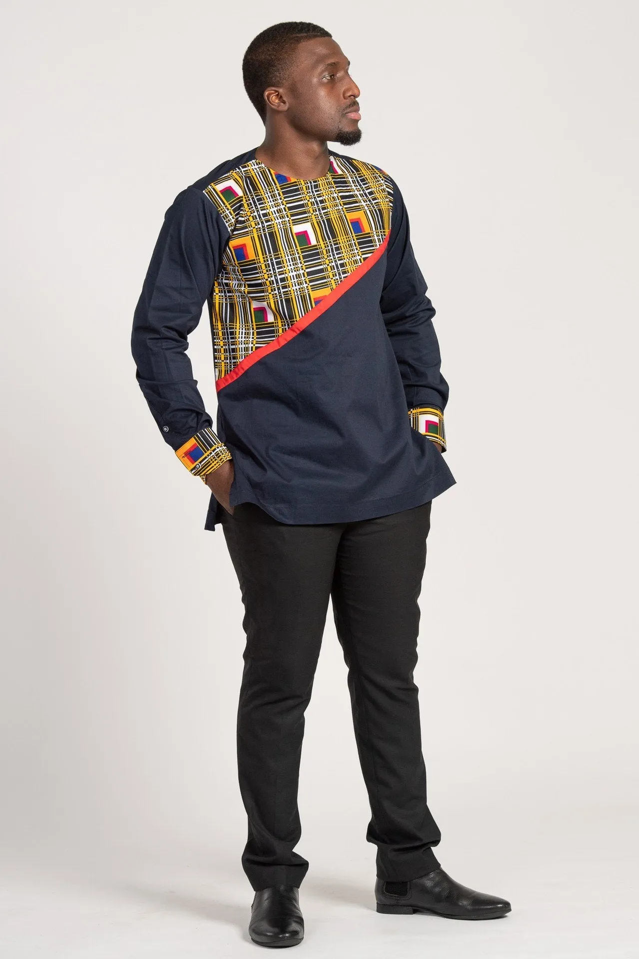 Adongo Long Sleeves African Print Men Shirt