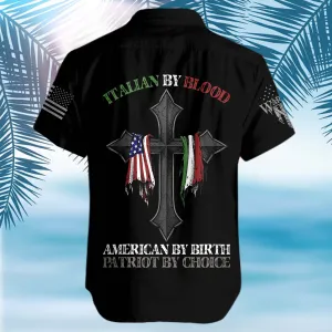 American Patriot Shirt Black Italian By Blood Sunny Hawaii Shirt TTM Patriot Gift Idea Hawaiian Shirt