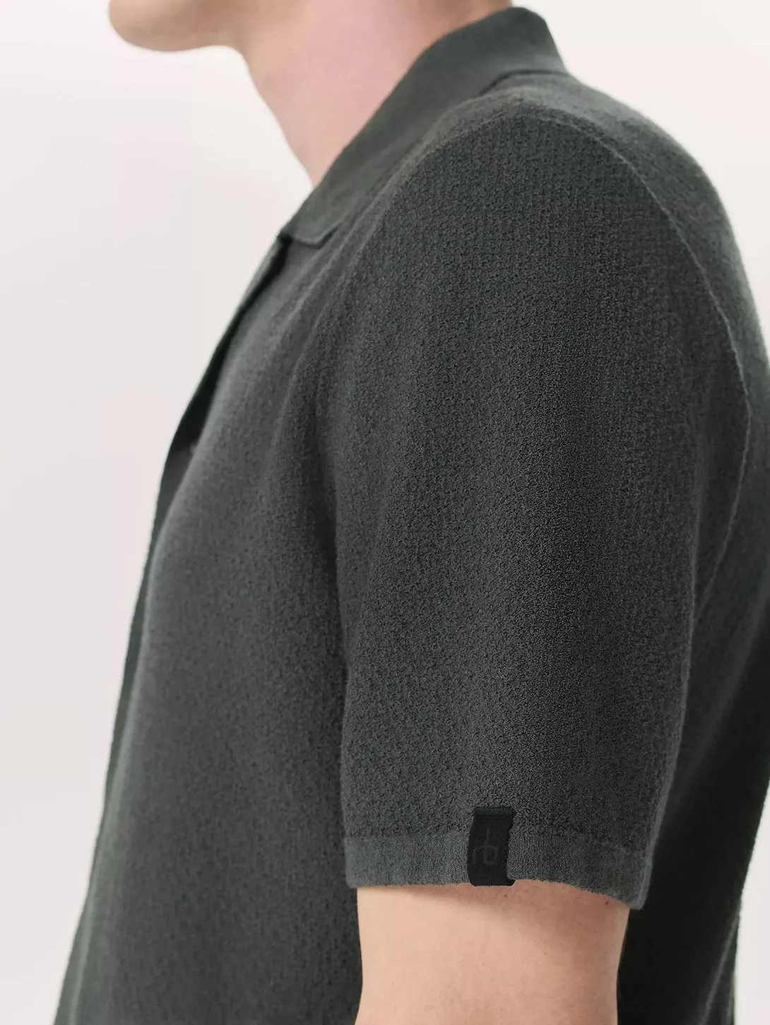 Avery Zig-Zag Knit Shirt - Dark Grey