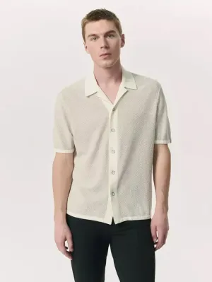 Avery Zig-Zag Knit Shirt - Ivory