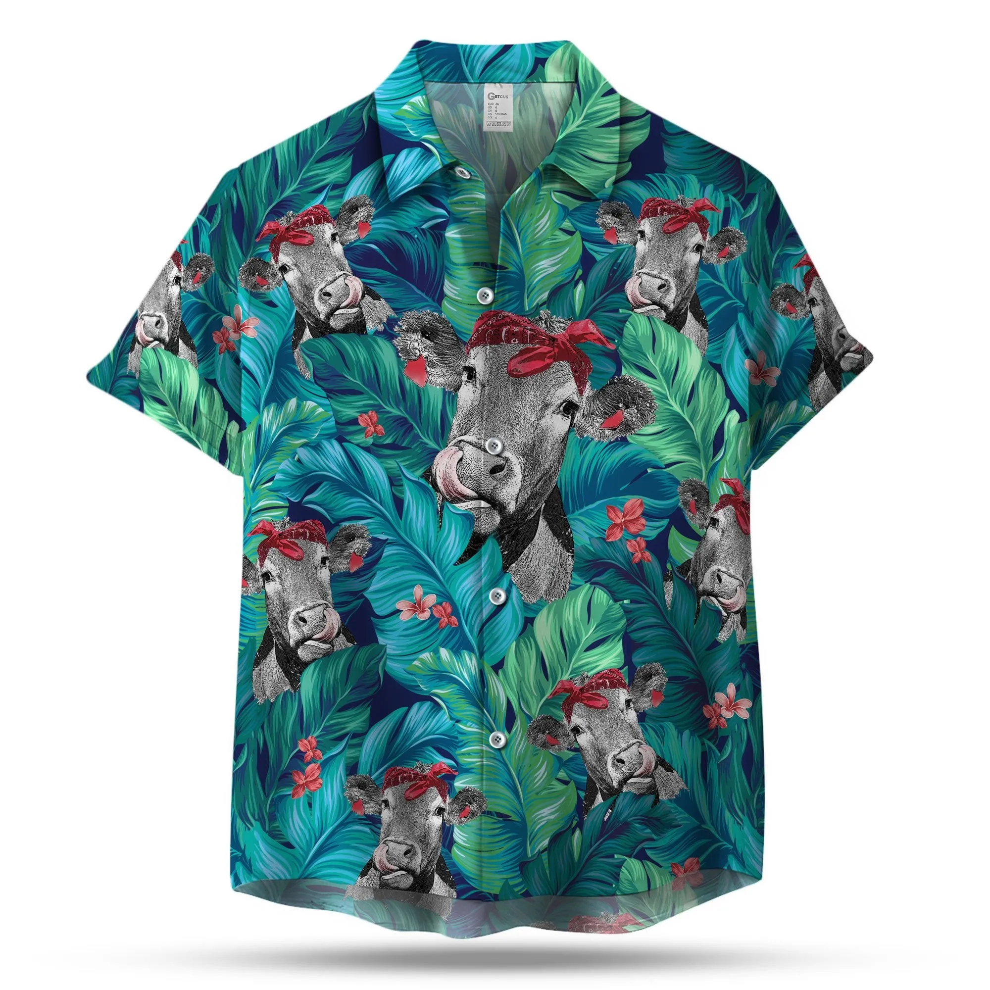 BADANA COW LEAFY HAWAIIAN SHIRT
