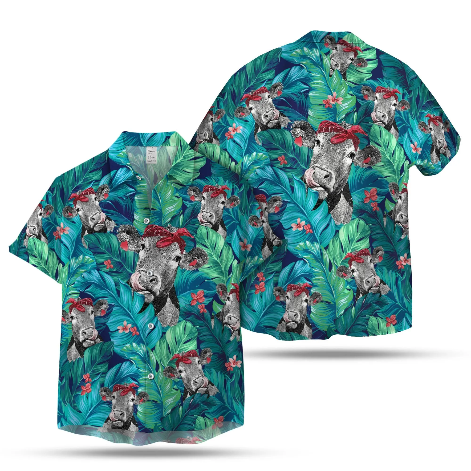 BADANA COW LEAFY HAWAIIAN SHIRT
