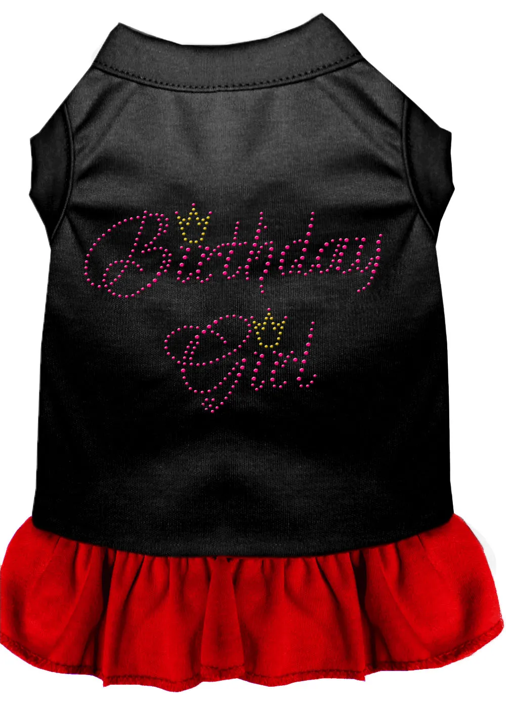 Birthday Girl Rhinestone Dresses Black With Red Xl