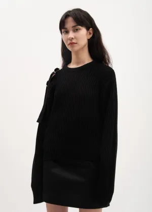 Black Shoulder Strap Crewneck