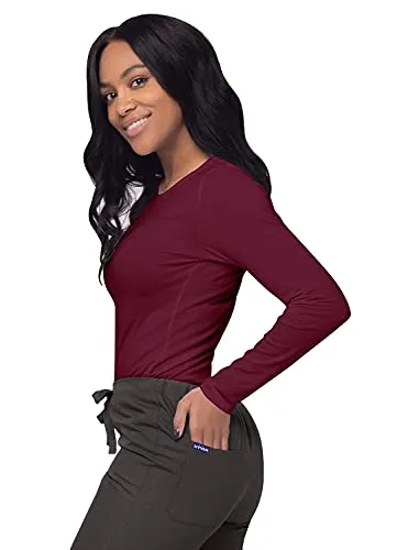 Burgundy Scrubs for Ladies - Long Sleeve Comfort Underscrub Tee - SIVVAN Womens Fall Fashion