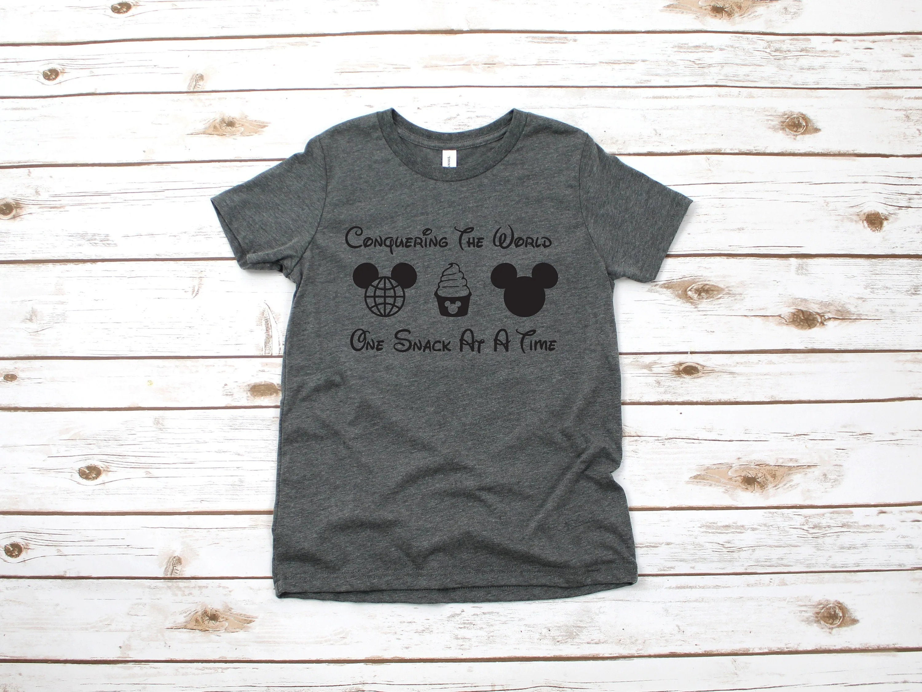 Conquering The World One Snack at a Time - Kids T Shirt - Infant Toddler Youth Mickey Shirt - Disney Kids Snack Goals Shirt