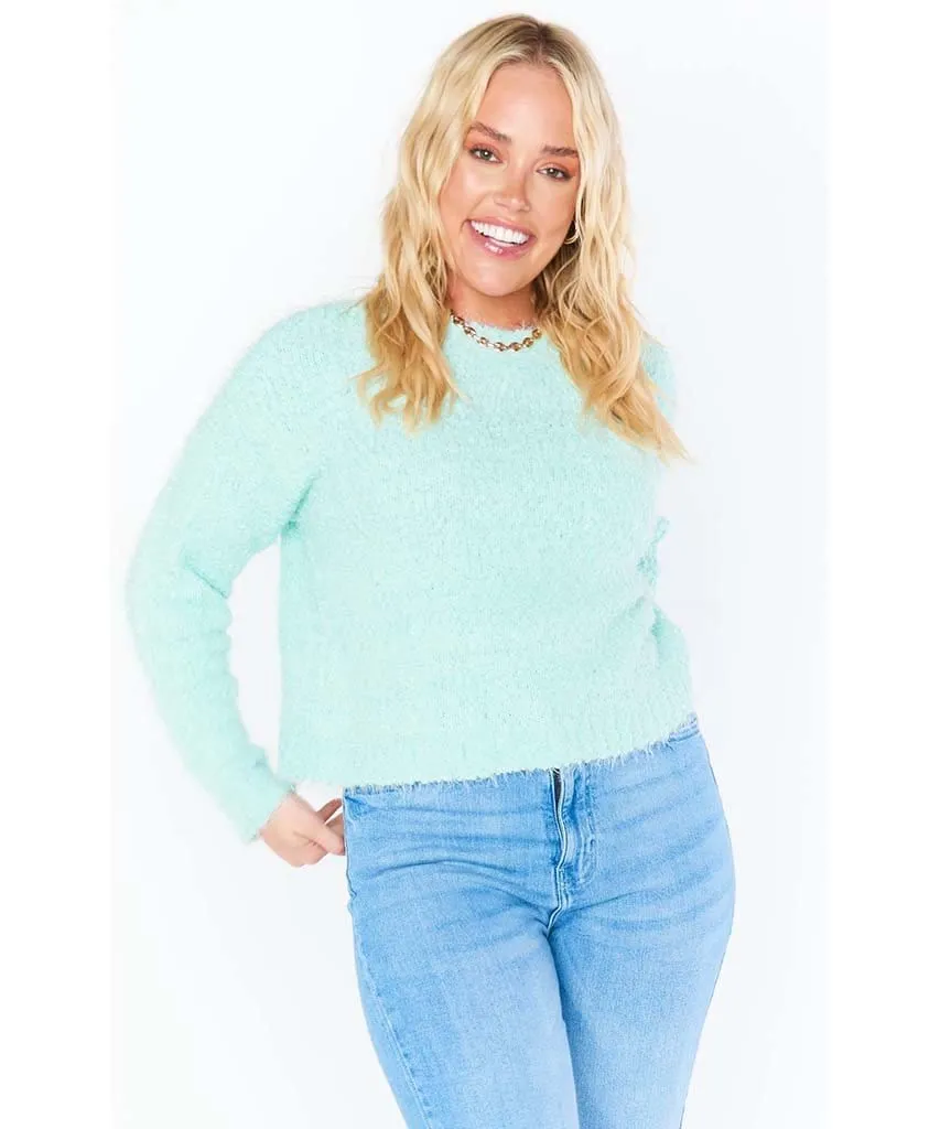 Cropped Varsity Sweater Mint