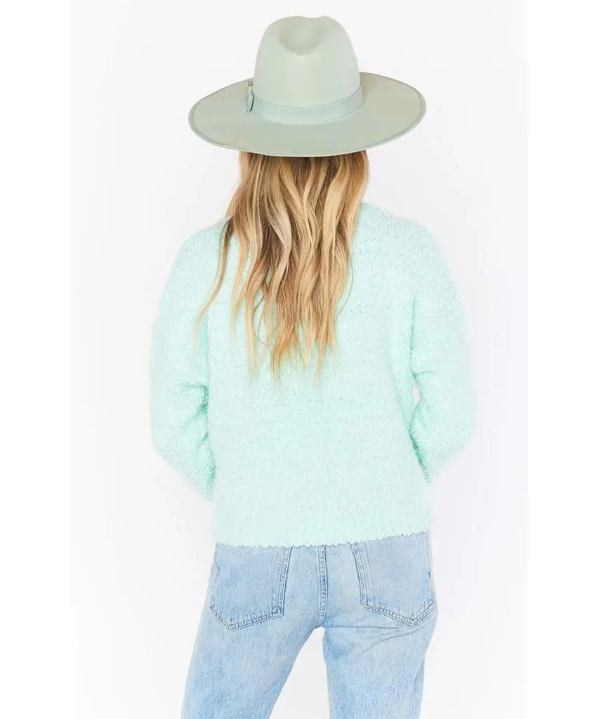 Cropped Varsity Sweater Mint