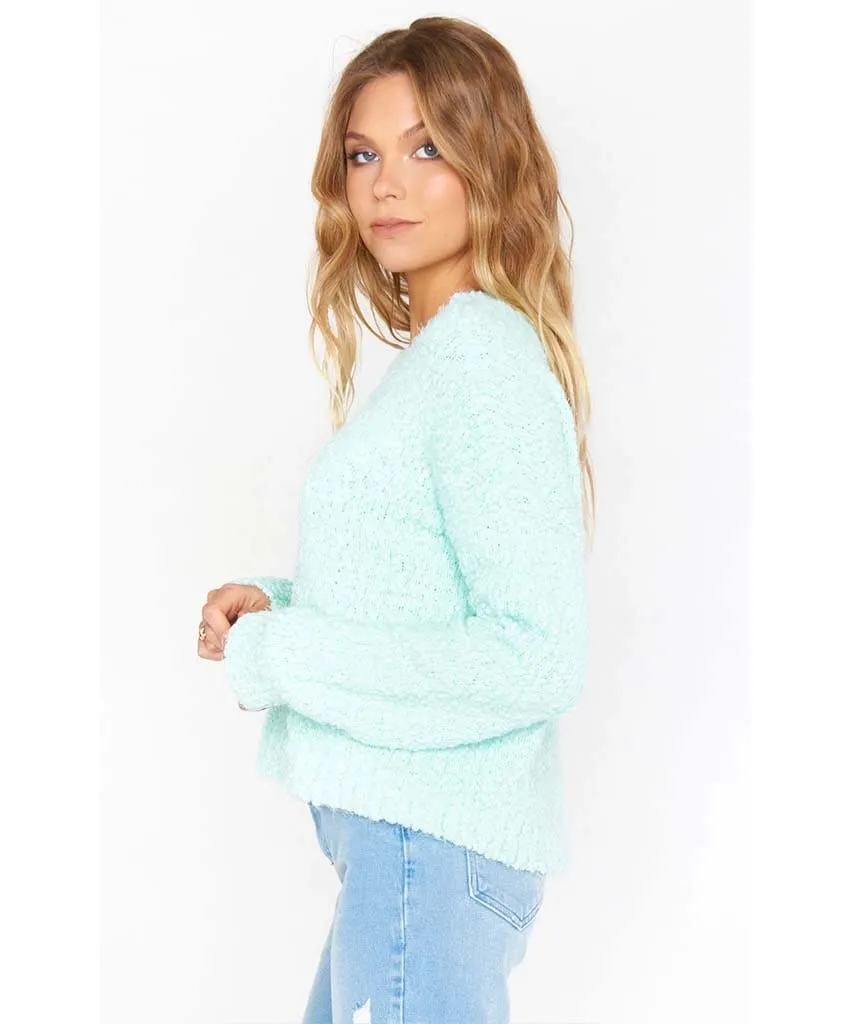 Cropped Varsity Sweater Mint