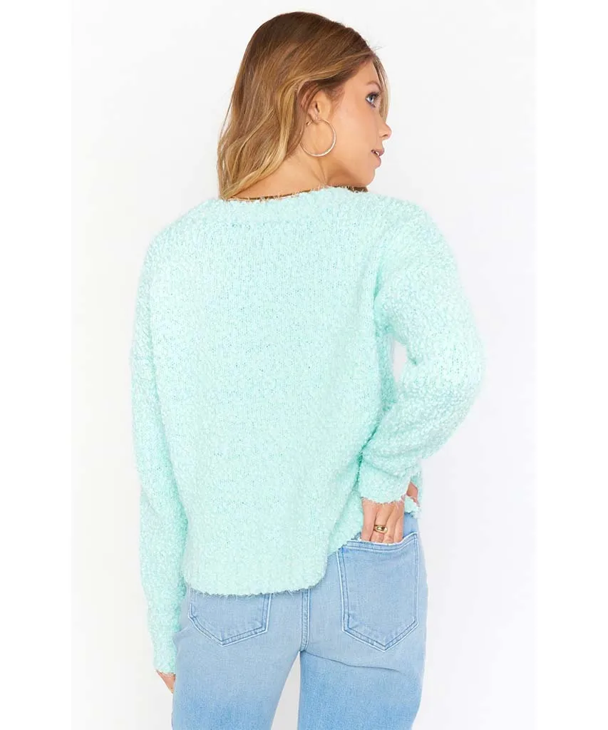 Cropped Varsity Sweater Mint