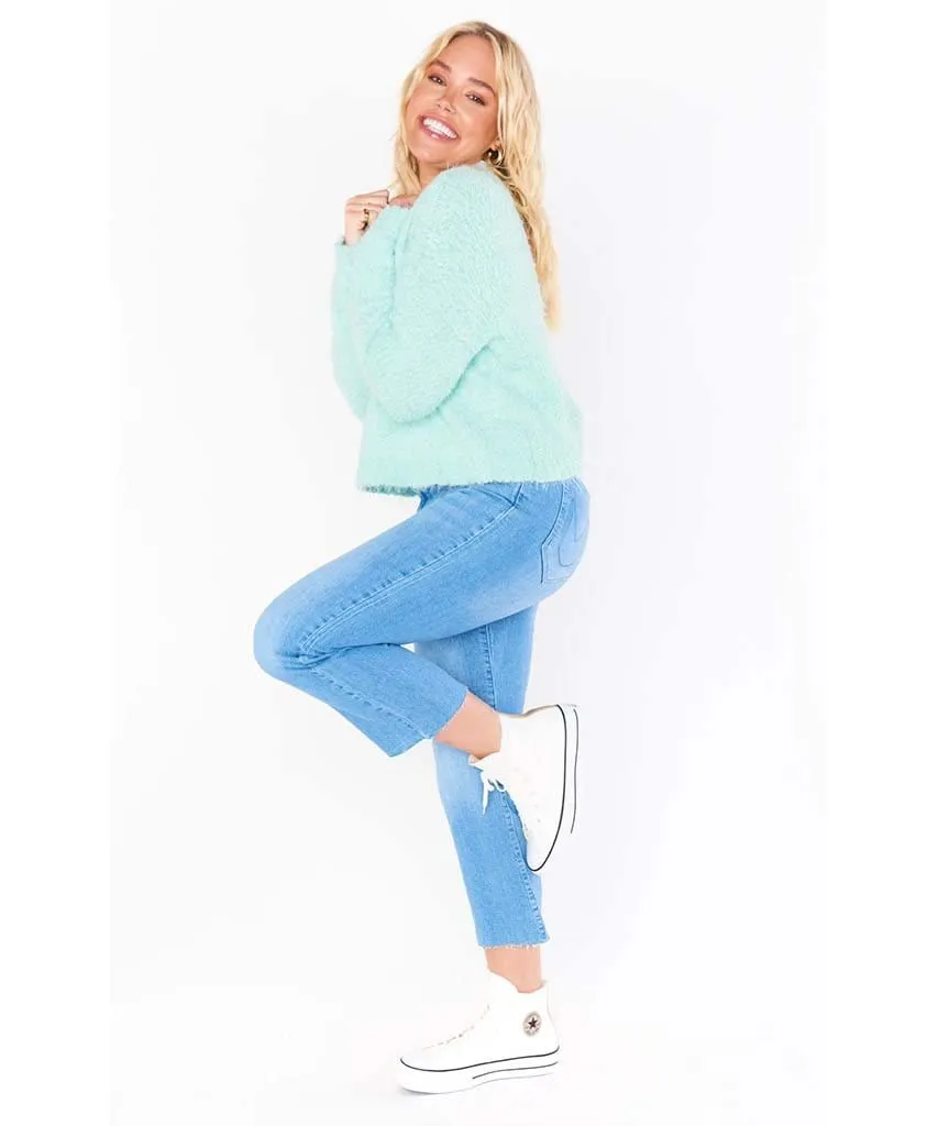 Cropped Varsity Sweater Mint