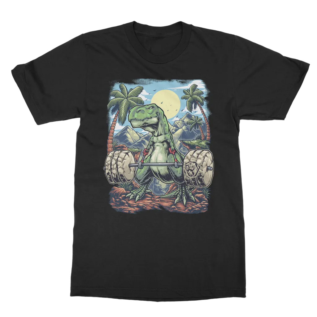 Deadlifting T-rex T-shirt (UK)