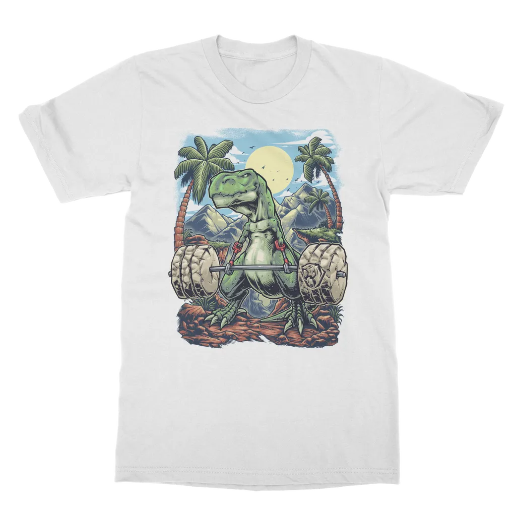 Deadlifting T-rex T-shirt (UK)