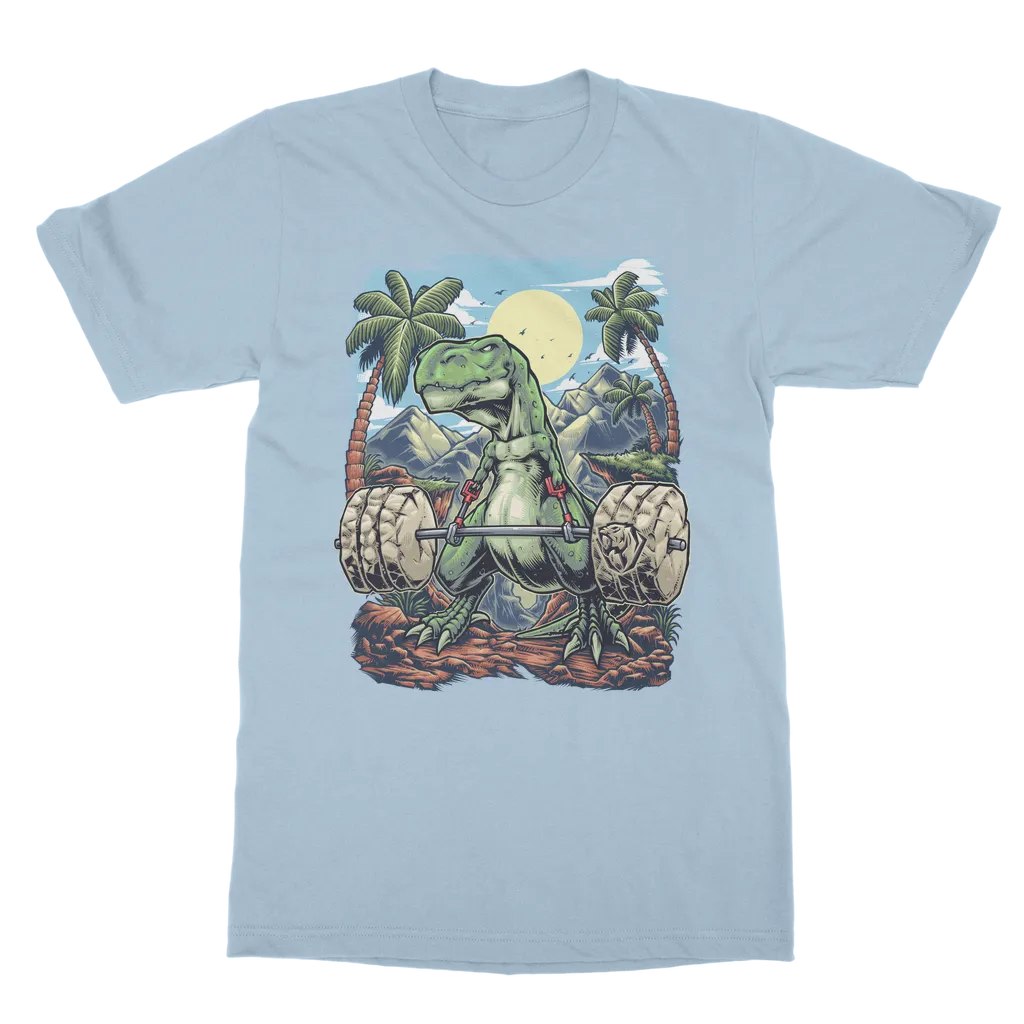 Deadlifting T-rex T-shirt (UK)