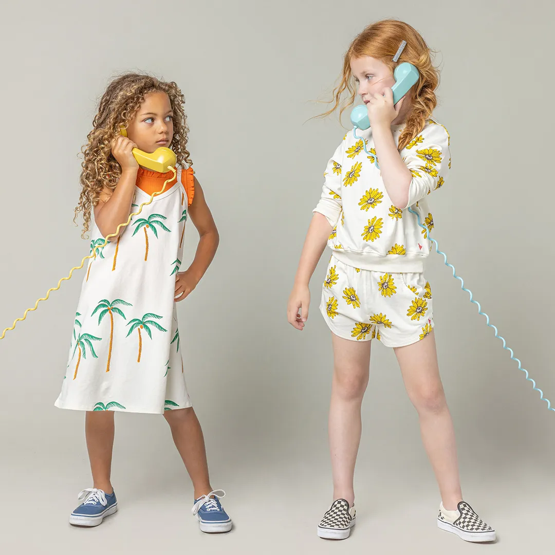 Girls Organic Ruffle Rib Tank - Golden Poppy
