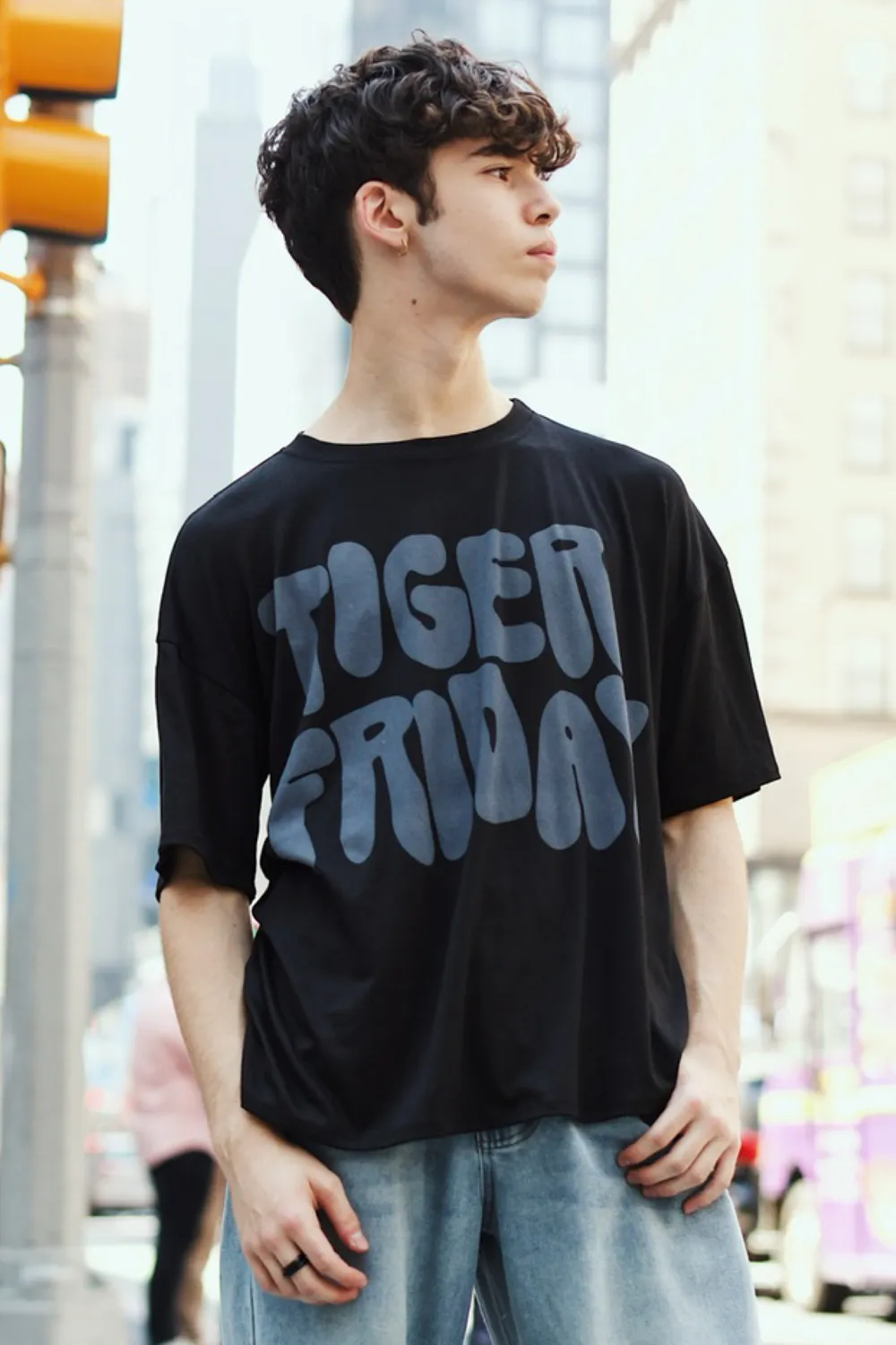 Graffiti Oversized T-Shirt - Black
