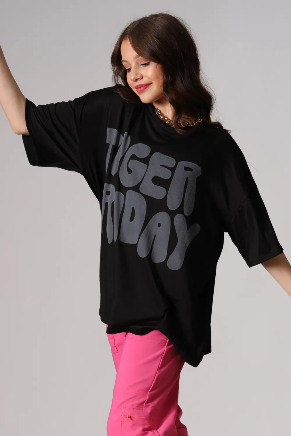Graffiti Oversized T-Shirt - Black