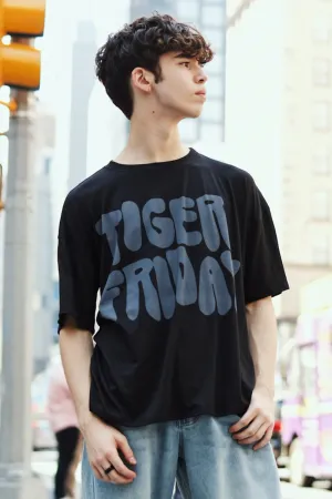 Graffiti Oversized T-Shirt - Black