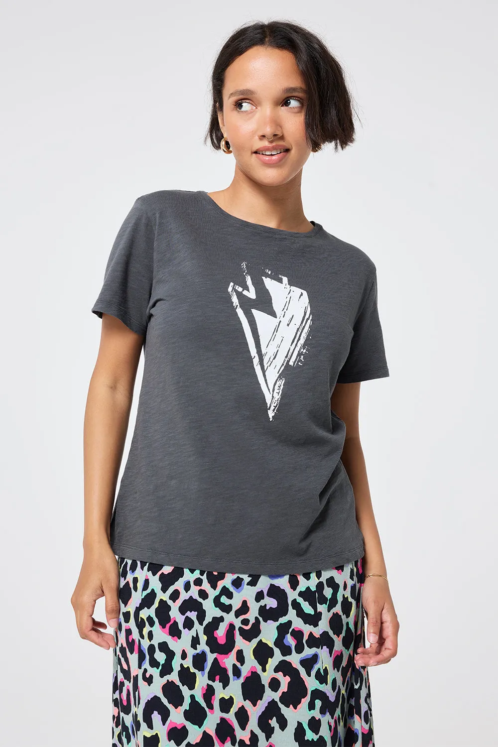 Grey Slogan Print T-Shirt