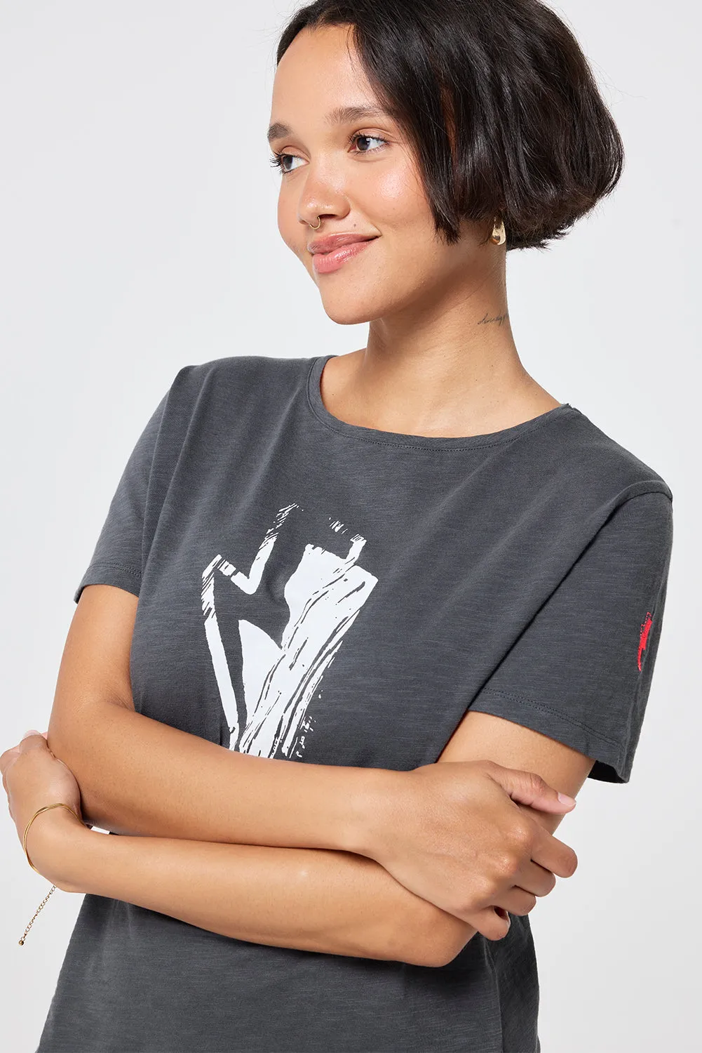 Grey Slogan Print T-Shirt
