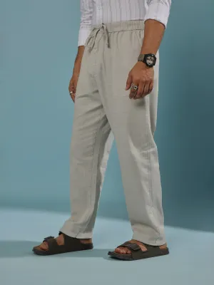Gwynetha - Loose Fit Linen Joggers - Light Gray
