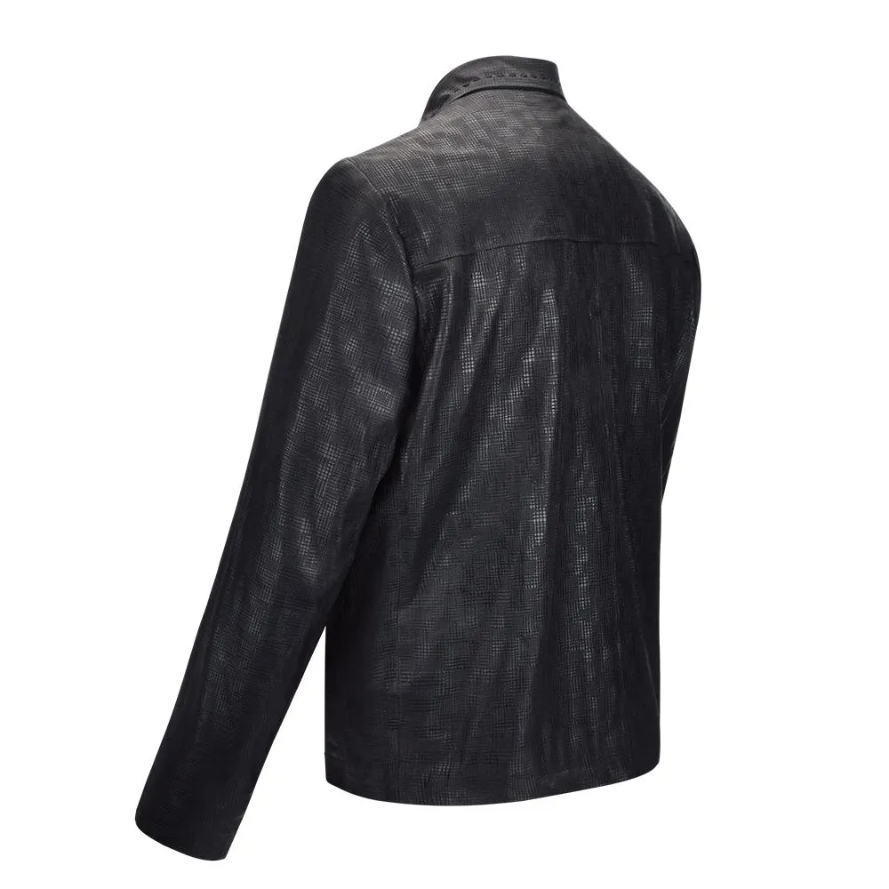 H276COC - Cuadra black casual fashion lambskin quilted blouson jacket for men