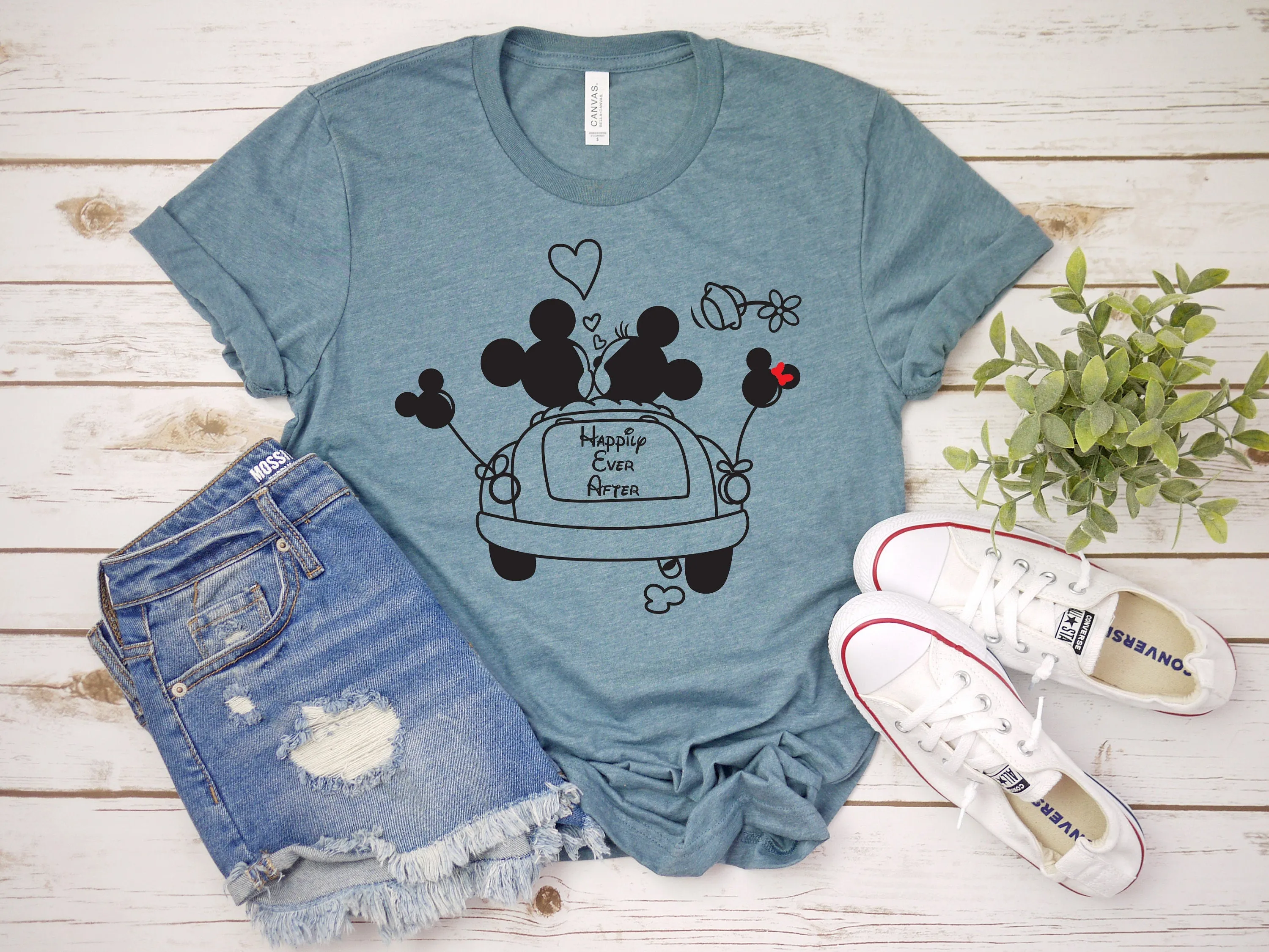 Happily Ever After - Just Married Minnie Mouse and Mickey - Disney Bride and Groom
