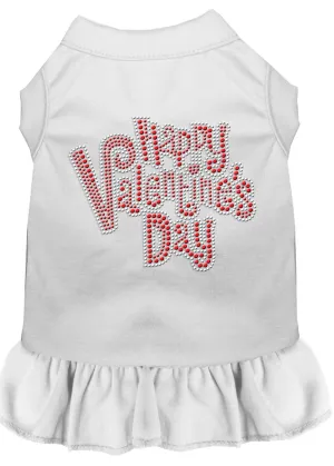 Happy Valentines Day Rhinestone Dress White Xxxl