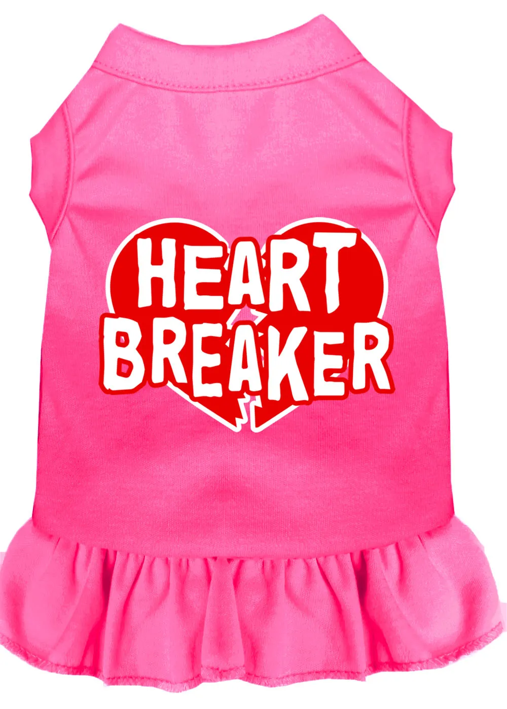 Heart Breaker Screen Print Dress Bright Pink Xs