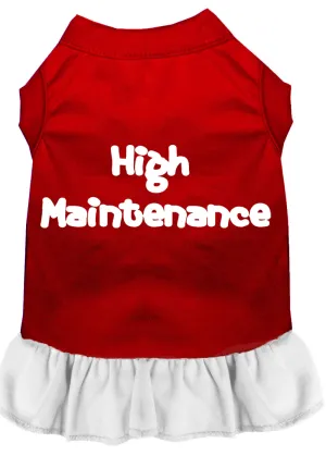 High Maintenance Screen Print Dress Red With White Lg