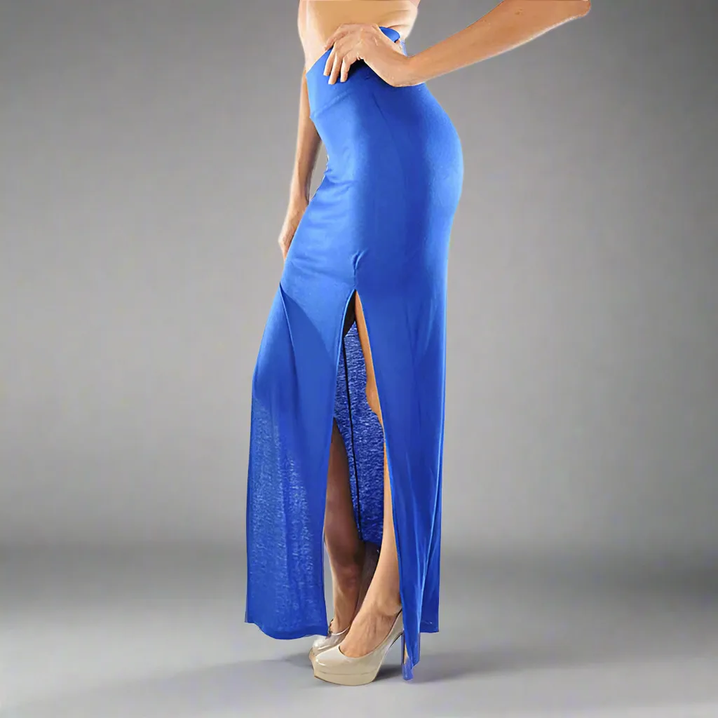 High Waist High Slit Skirt