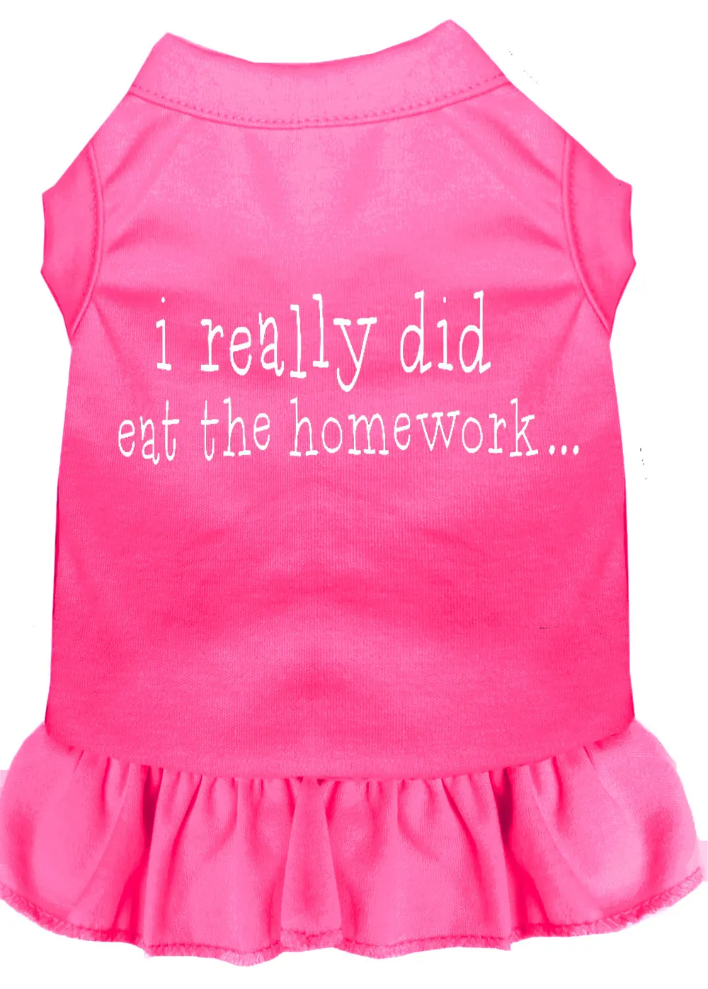 I Really Did Eat The Homework Screen Print Dress Bright Pink Lg