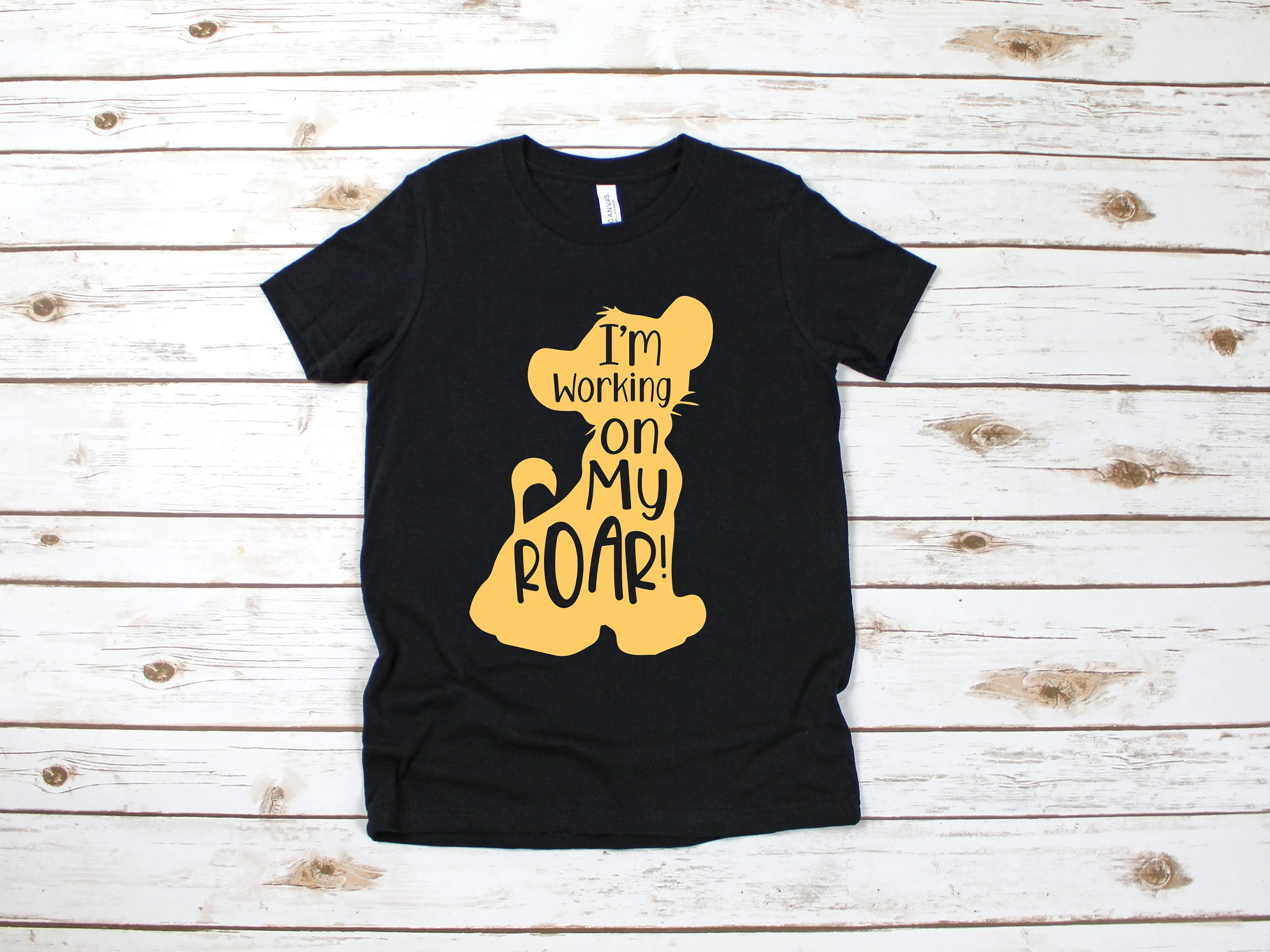 I'm Working on My Roar - Infant Toddler or Youth T Shirt - Disney Kids Lion King Simba Graphic T Shirt