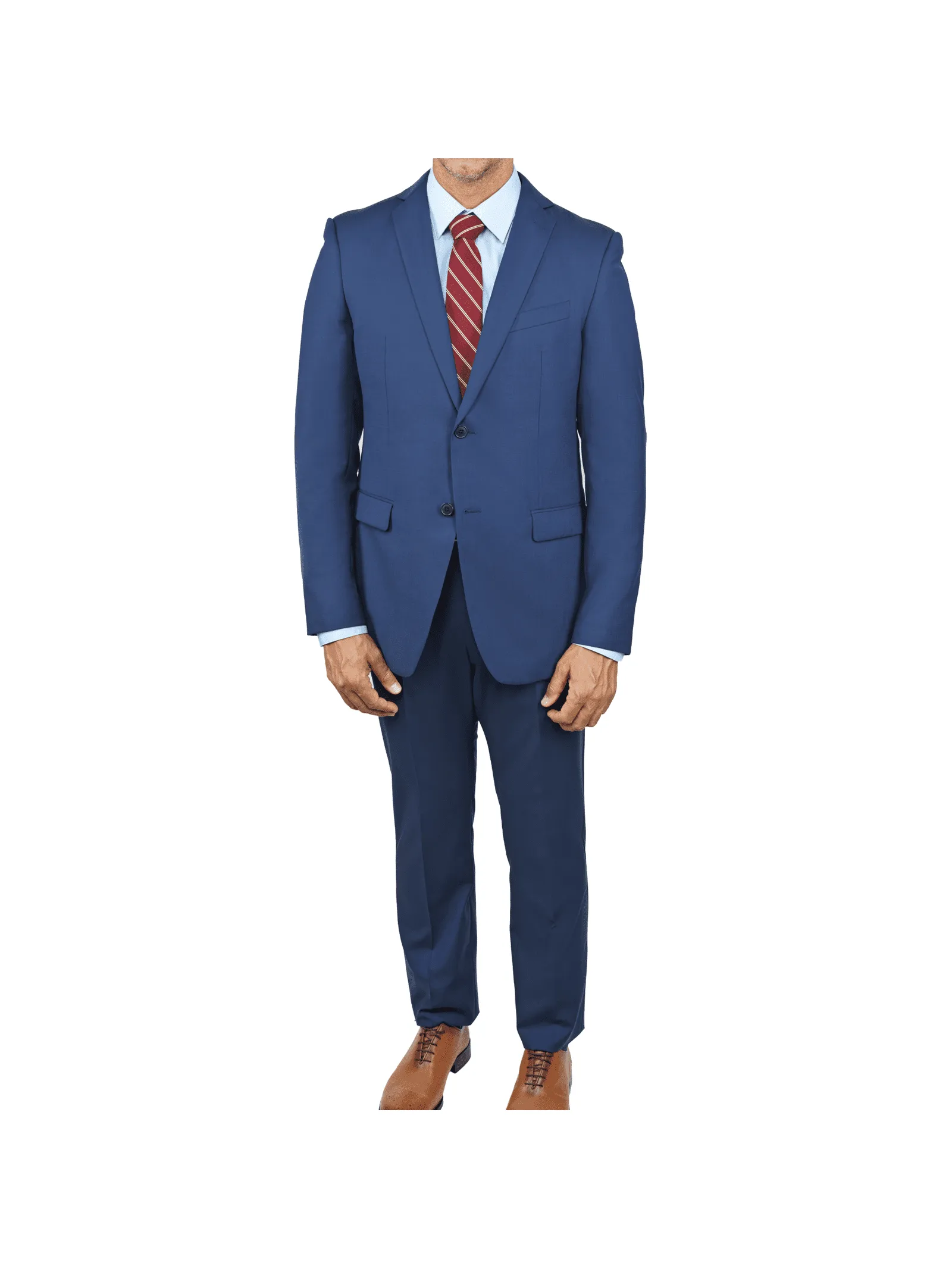 John Varvatos Mens Slim Fit Solid Blue Two Button Wool Suit