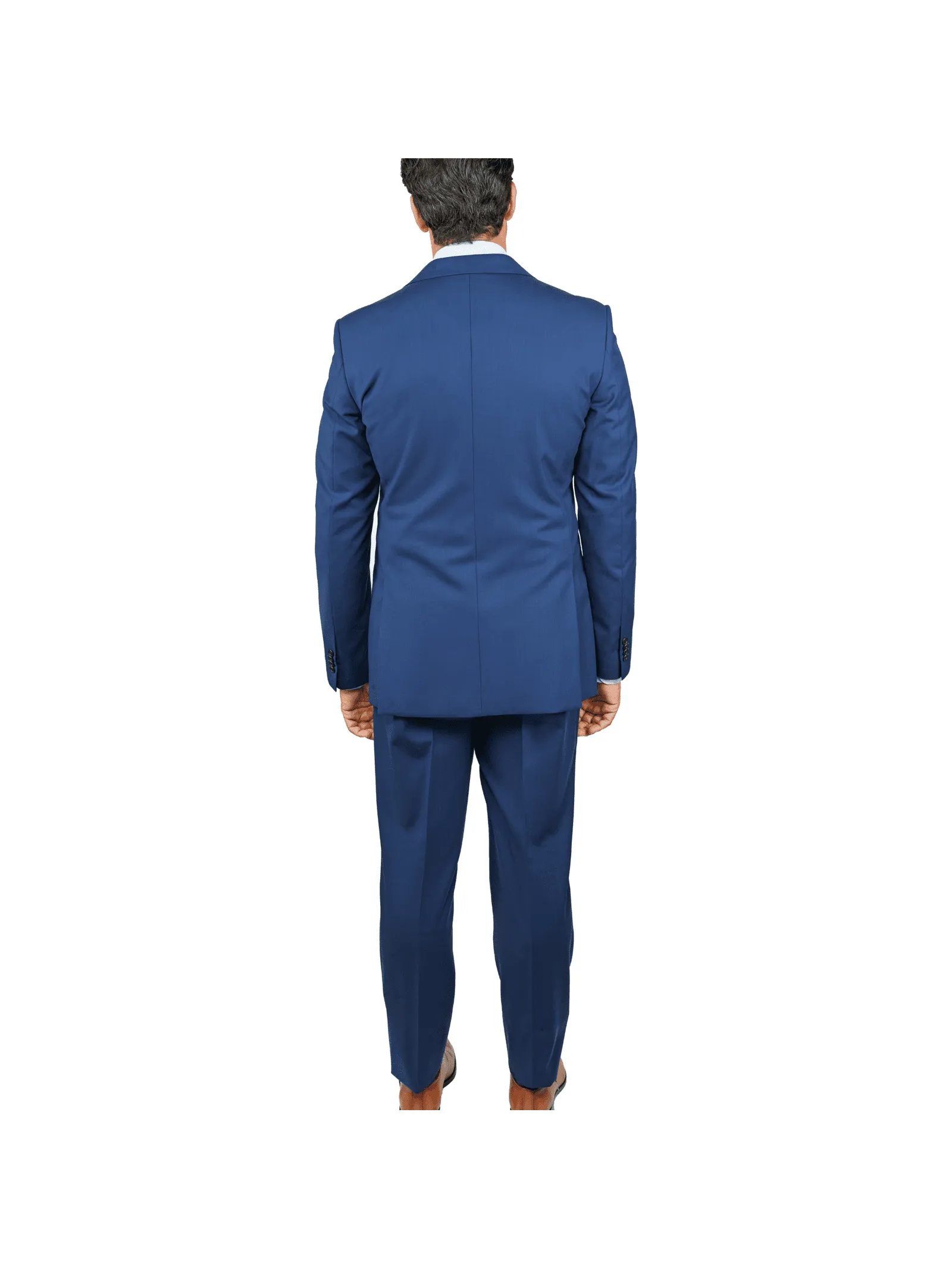 John Varvatos Mens Slim Fit Solid Blue Two Button Wool Suit