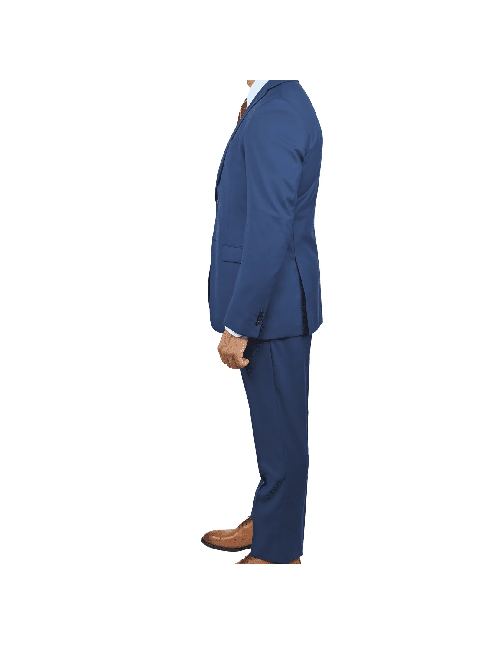 John Varvatos Mens Slim Fit Solid Blue Two Button Wool Suit