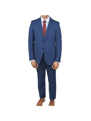 John Varvatos Mens Slim Fit Solid Blue Two Button Wool Suit