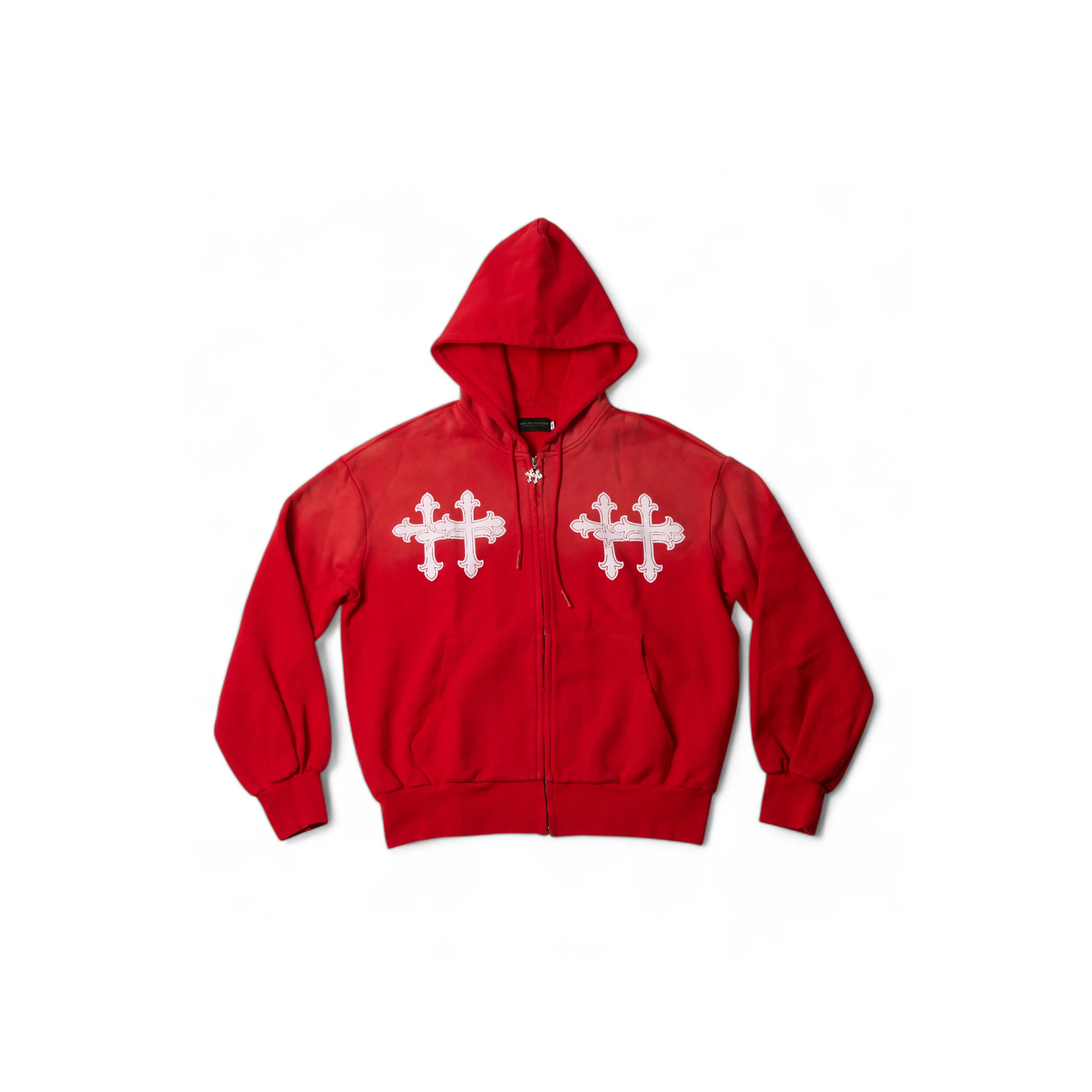 King on Horses Washed Tracksuit Hoodie Red