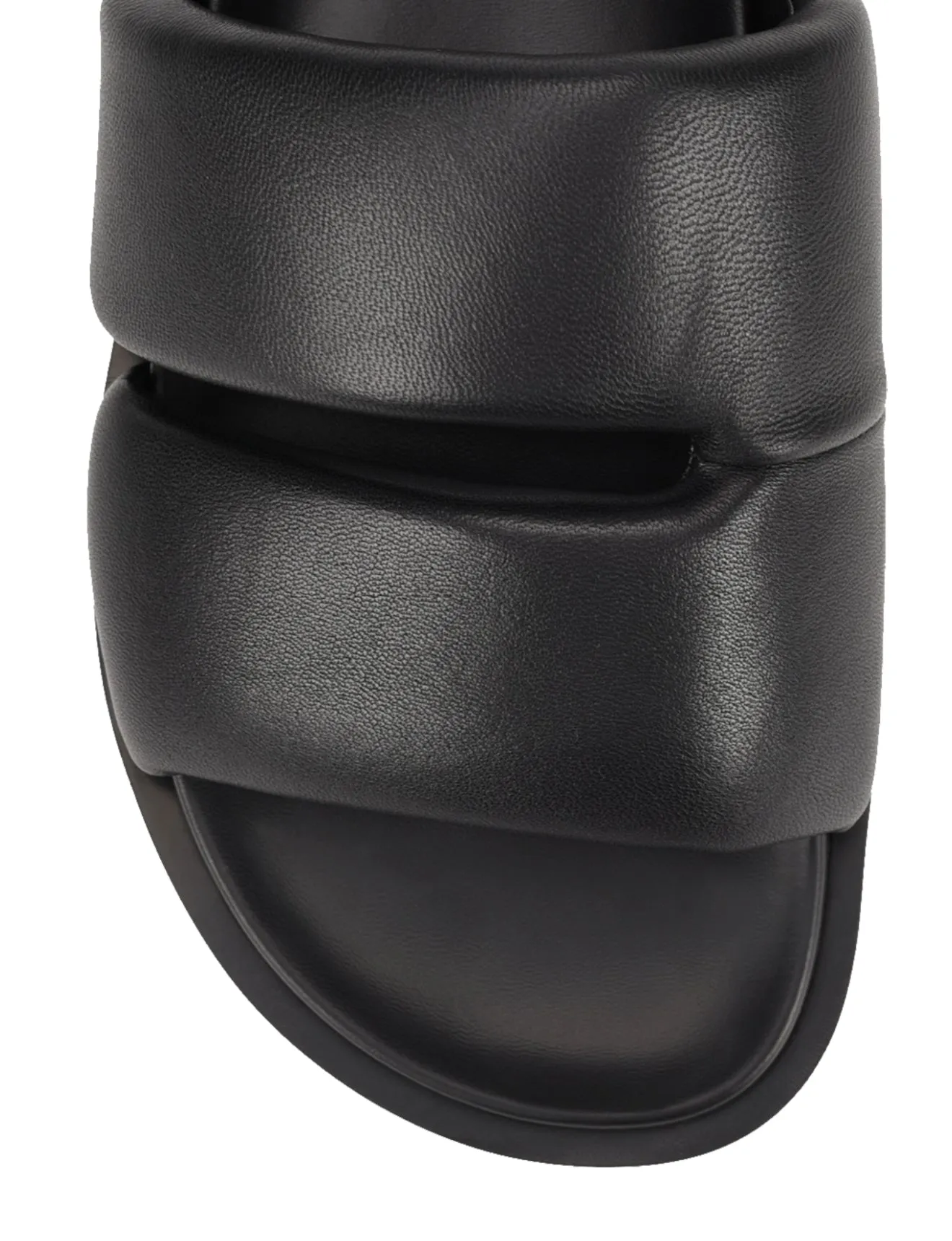 Lacey Footbed Sandals - Black Leather