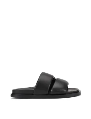 Lacey Footbed Sandals - Black Leather