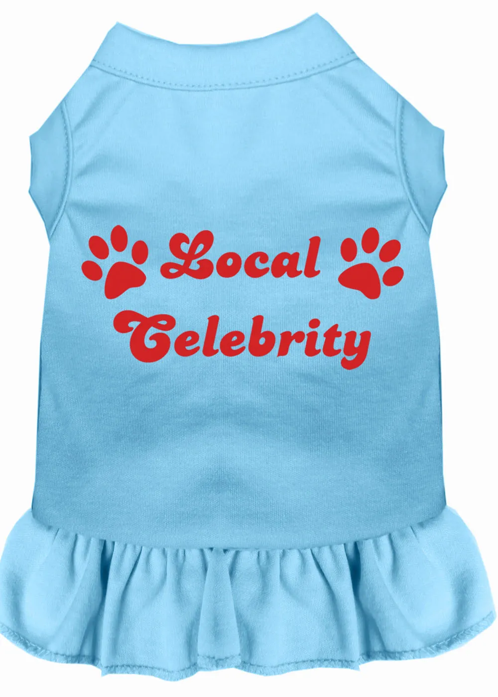 Local Celebrity Screen Print Dress Baby Blue Xs