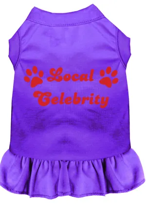Local Celebrity Screen Print Dress Purple Lg