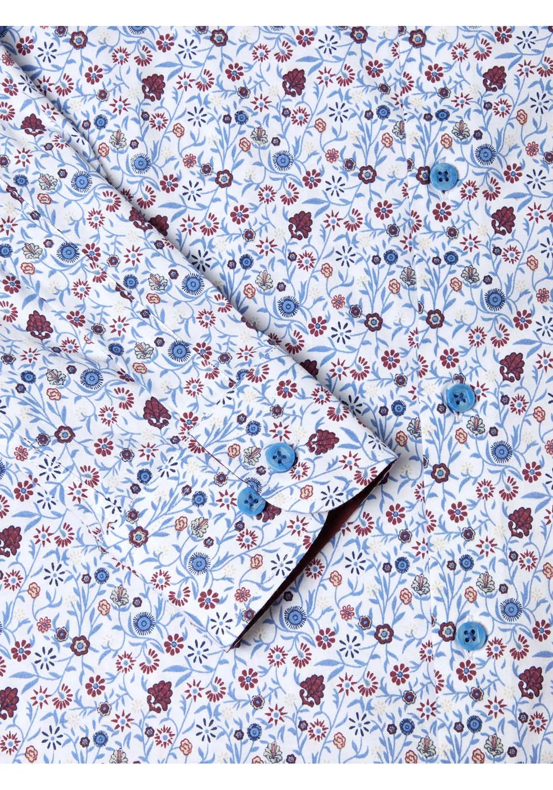 Long Sleeve Print Shirt - Maroon