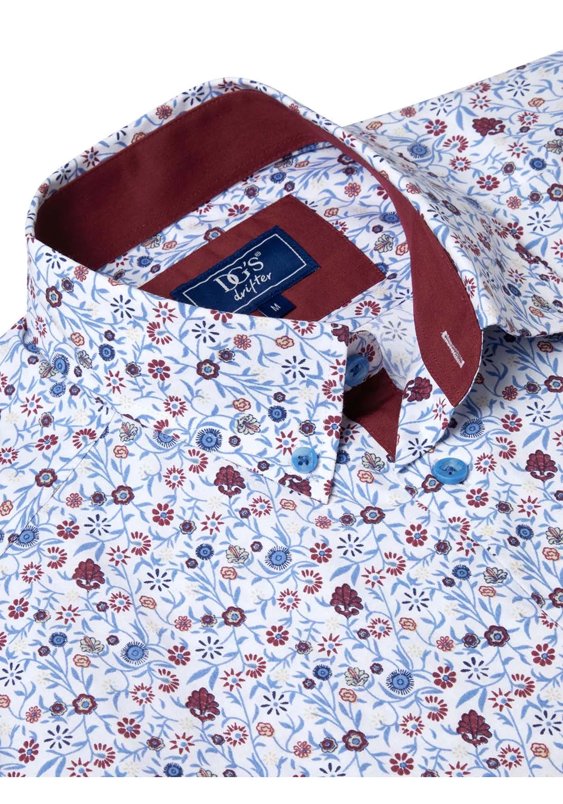 Long Sleeve Print Shirt - Maroon