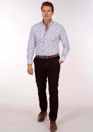 Long Sleeve Print Shirt - Maroon