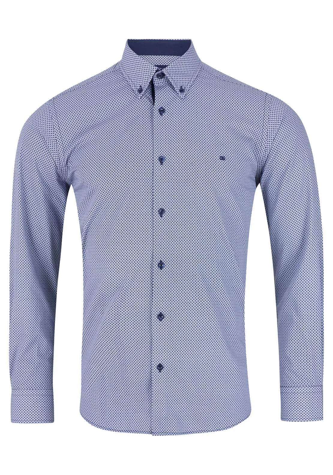 Long Sleeve Print Shirt - Wine
