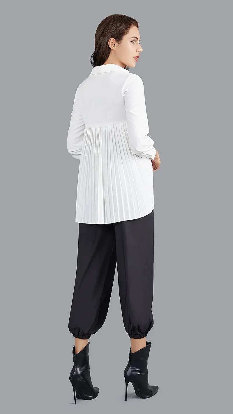 Lustrous Pleated Back Shirt