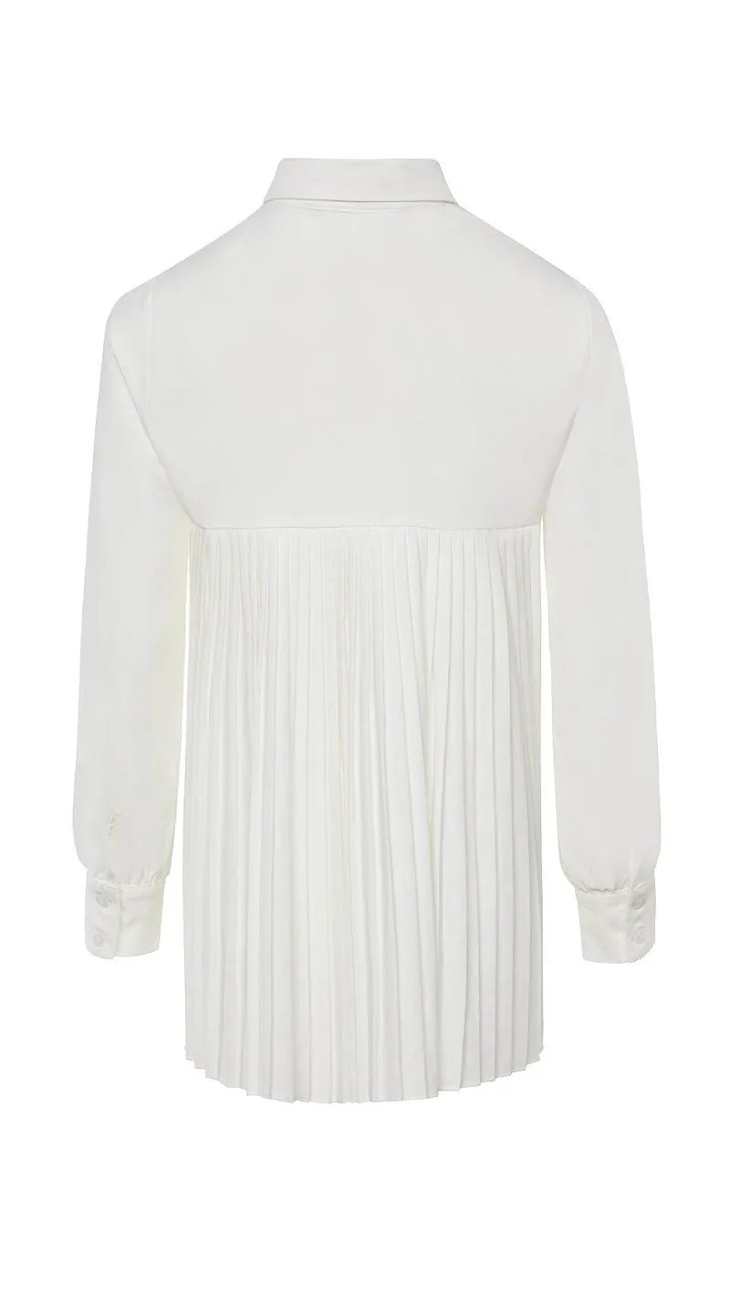 Lustrous Pleated Back Shirt
